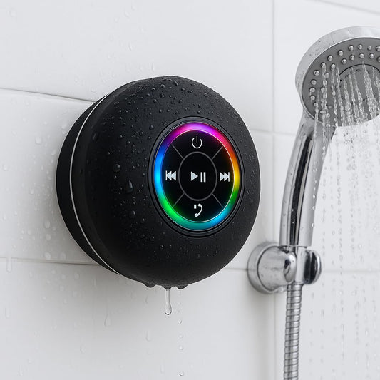 Waterproof Bluetooth Shower Speaker with LED Lights