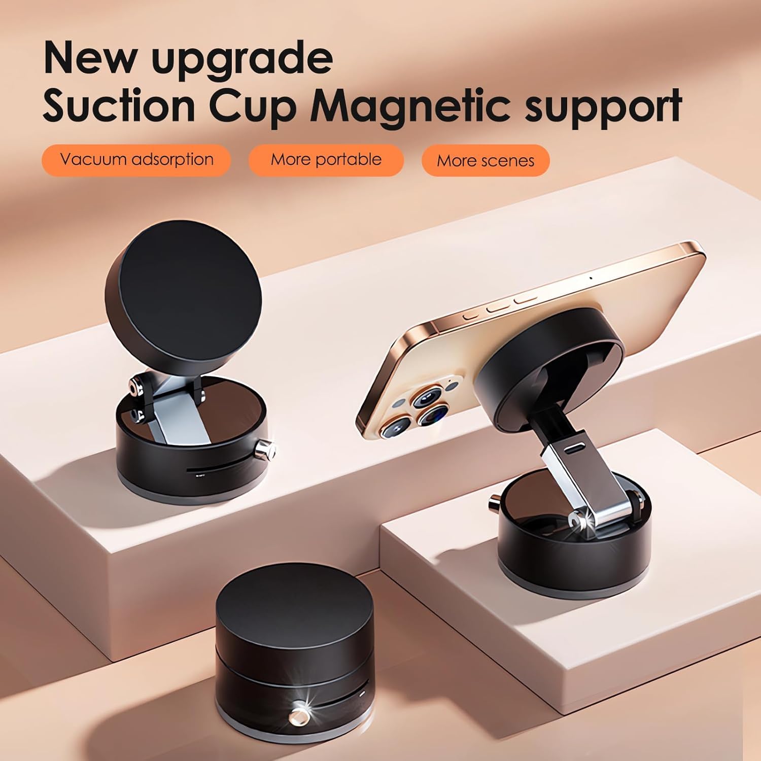Vacuum Magnetic Suction Phone Holder, 360° Rotatable Universal Mount