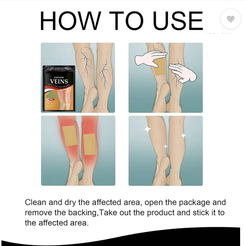 TURMERIC VERICOSE VEIN RELIEF PATCHES (10 Patches)
