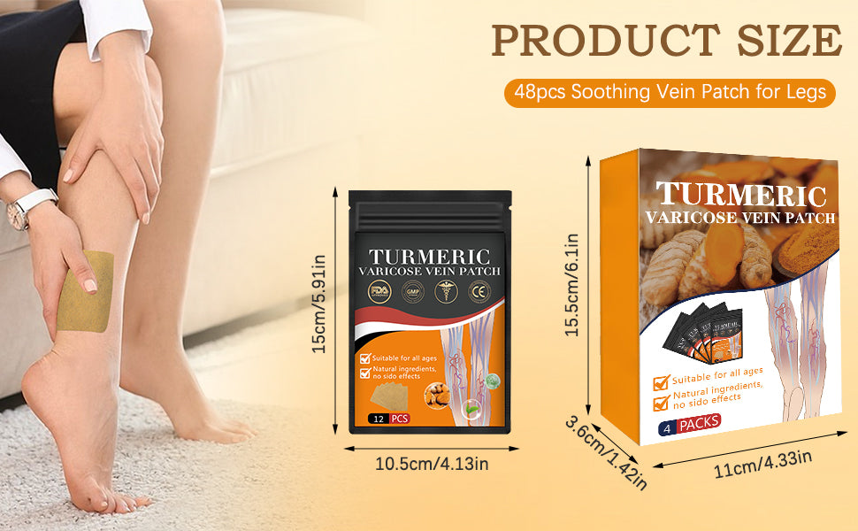 TURMERIC VERICOSE VEIN RELIEF PATCHES (10 Patches)